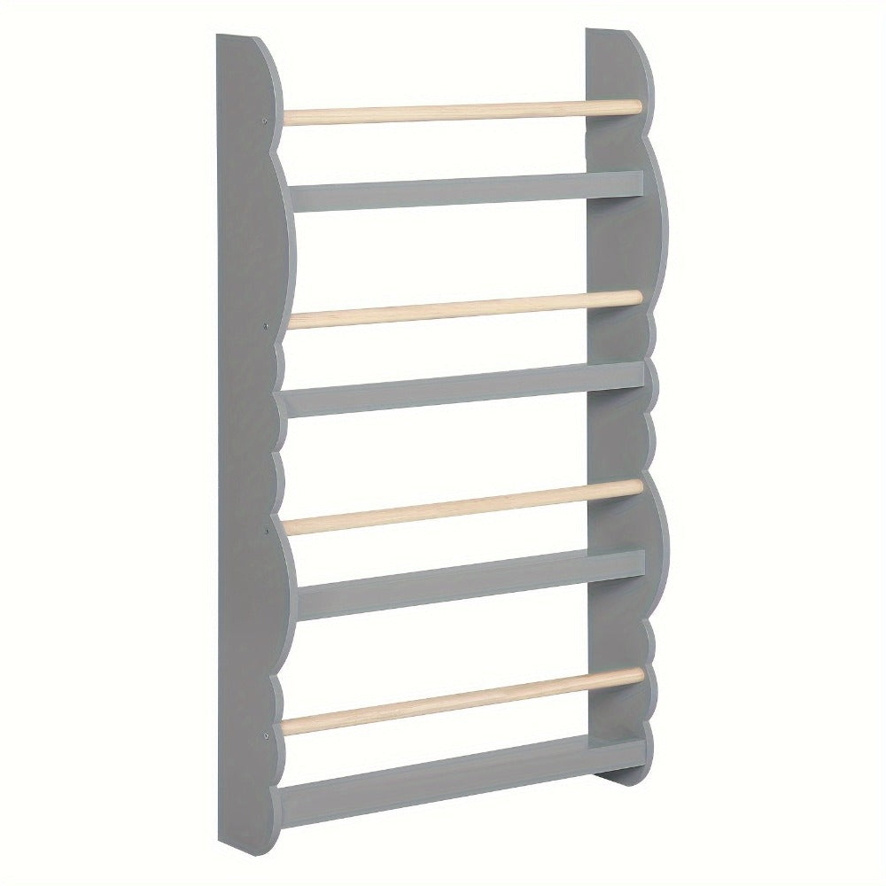 Green Cubby Bookshelf Ledge Freestanding – Pine E1 MDF Book Organiser Display Shelf for Kids Bedroom, Nursery, Living Room & Home Office | Children's Bookcase