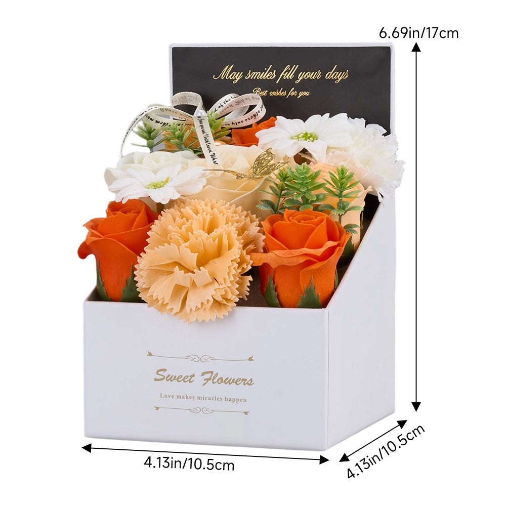 Flower Flower Soap in Gift Box Decorative Soap Artificial Flower Bath Soap for Birthday Valentine'S Day Her Girls Lover Partial soap floral decoration