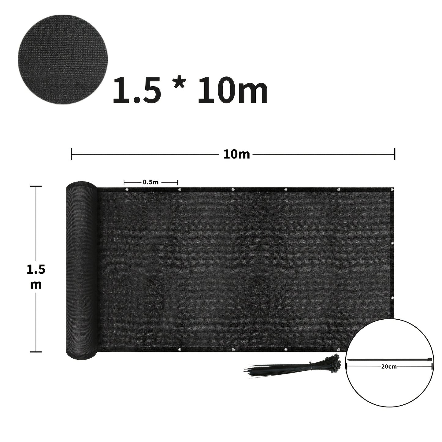 Privacy Fence Wall Screen Privacy Netting Shading Net Windbreak Fencing with Holes and Cable Ties UV Protection Decoration for Patio Garden Balcony Decor, Green/Anthracite, 1x10/1. 2x10/1. 5x10/1. 8x10/2x10m