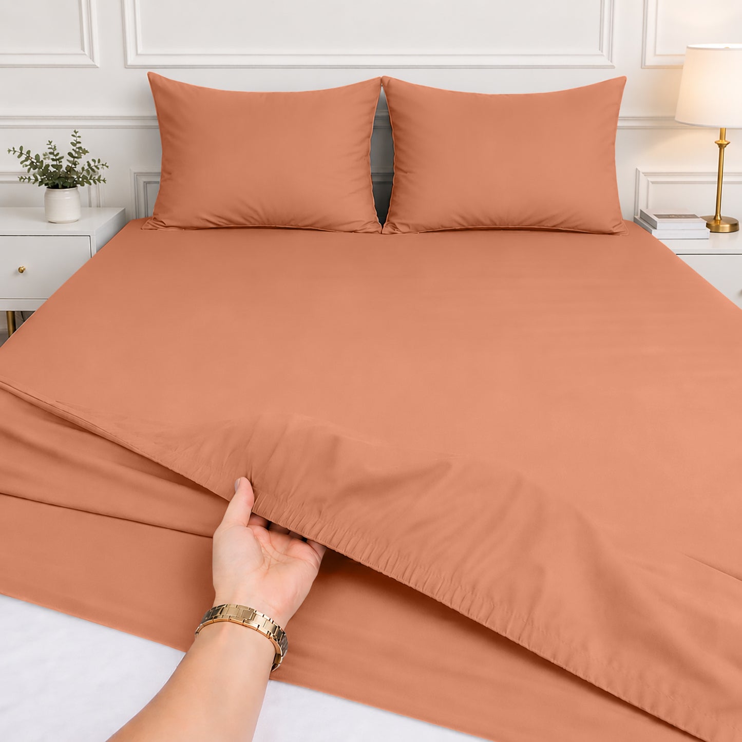 1pc 40CM Extra Deep Fitted Sheet – Soft Comfortable Microfiber Bed Sheet, Durable & Breathable Fabric, All Around Elastic, Wrinkle Resistant, Machine Washable Sheet for Home Bedroom