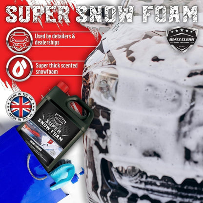 5L Snow Foam Full Kit with 2L Pump Up Snow Cannon Microfibre Wash Mitt and Drying Cloth for Car Van Caravan Detailing