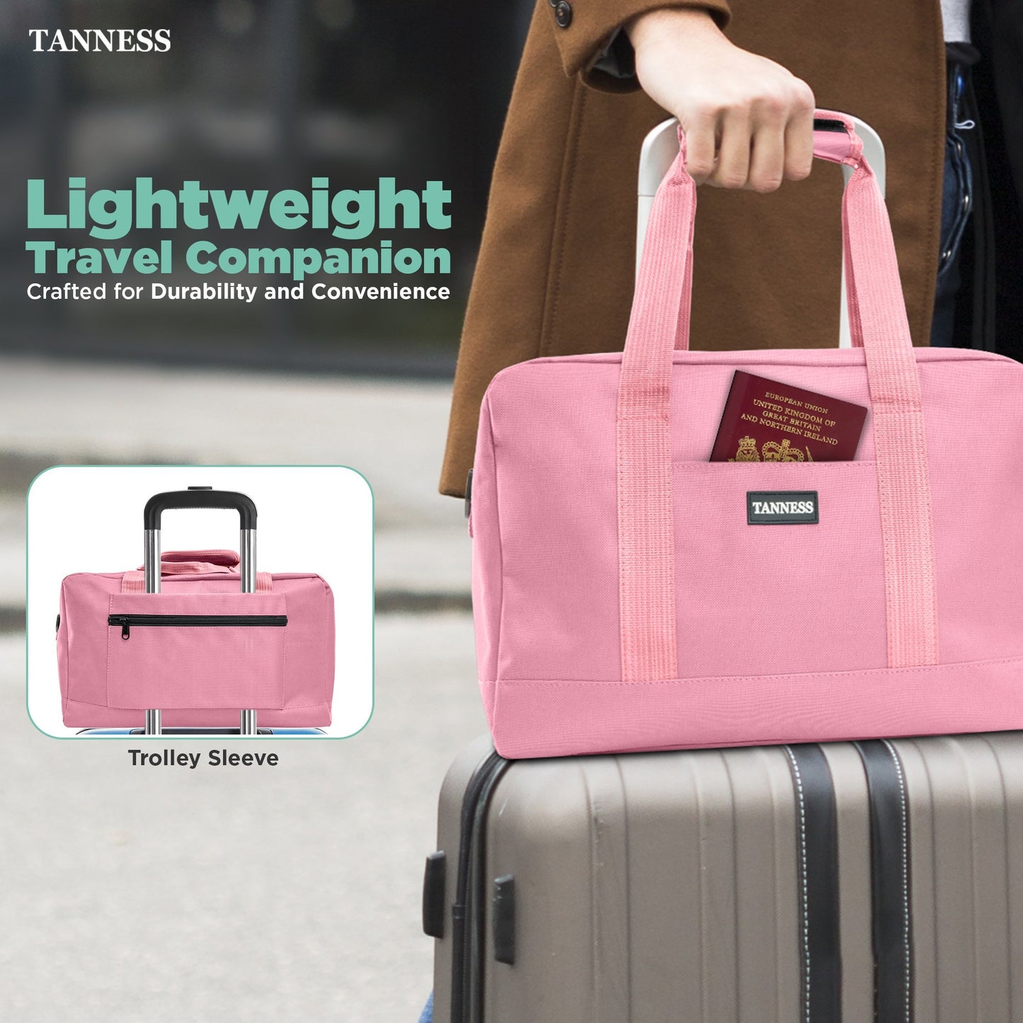Tanness Ryanair 40x20x25 Cabin Bags with Adjustable Shoulder Strap | 40x20x25 Cabin Bag Holdall Bag, Travel Bag, Under Seat Cabin Bag | Hand Luggage Bag Carry On Bag | Cabin Suitcase Bags