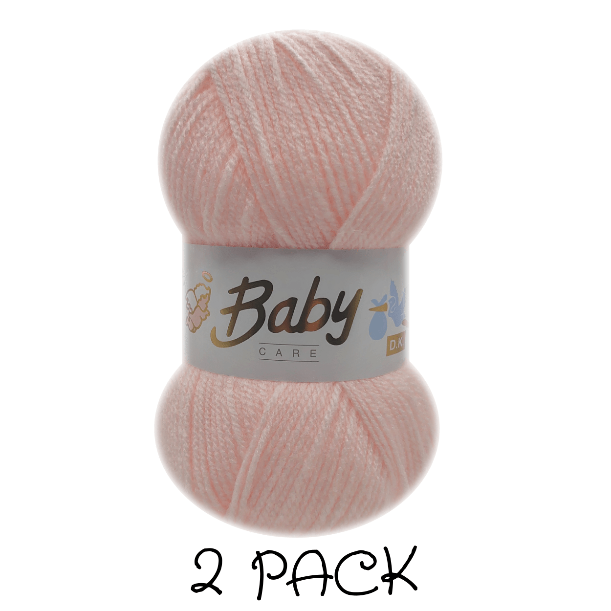 Woolcraft - Baby Care Double Knitting Yarn - 2 or 5 Pack of 100g Balls of 100% Acrylic Yarn - 13 Colours Available - Aqua, Beige, Baby Blue, Oyster, Denim, Lilac, Mint, Peach, Baby Pink, Rouge, Silver, White or Lemon - Perfect for Knitting or Crochet