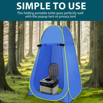 Portable Camping Toilet 24L Folding Outdoor Loo 300kg Capacity for Caravan Hiking Fishing Festivals & Road Trips – Adults & Kids