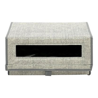 Taylor & Brown Set of 2 Large Fabric Stackable Shoe Storage Boxes with Lid & Transparent Window