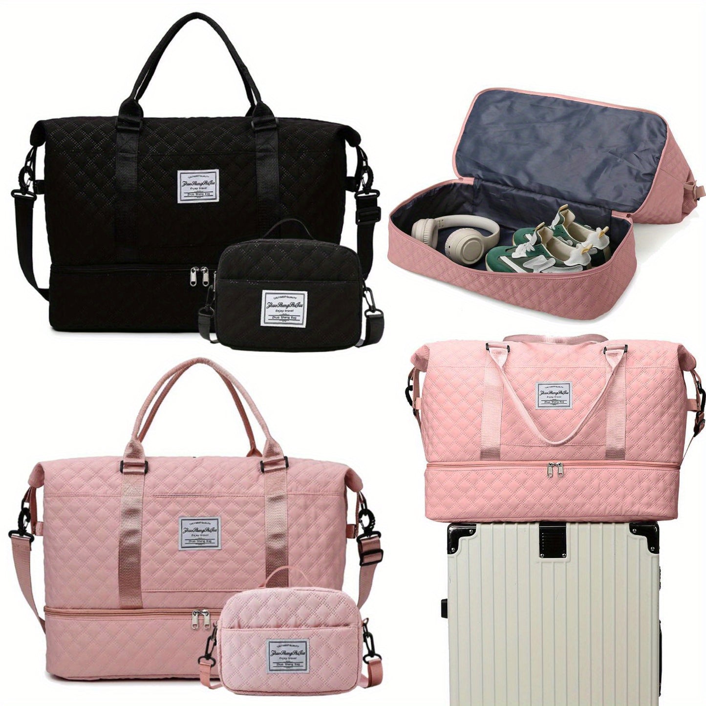 Women Ladies Gym Bag Large Weekend Travel Holdall Duffle Bags Luggage Storage Bag