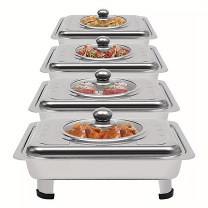 4pcs Buffet Dish Tray Food Plate Server Food Warmer Chafing Dish Serving Tray UK