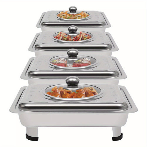4pcs Buffet Dish Tray Food Plate Server Food Warmer Chafing Dish Serving Tray UK