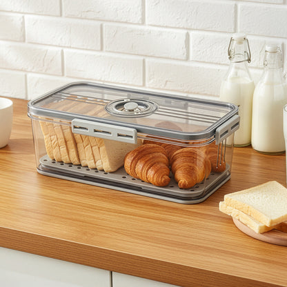 1pc Bread Box, Countertop Airtight Loaf Bread Storage Container With Lid, Portable And Leak Proof Food Sealed Box, For Bread, Toast, Fruit And Vegetable, Kitchen Organizers And Storage, Kitchen Accessories (30.5 cm × 15.75 cm × 15.5 cm)