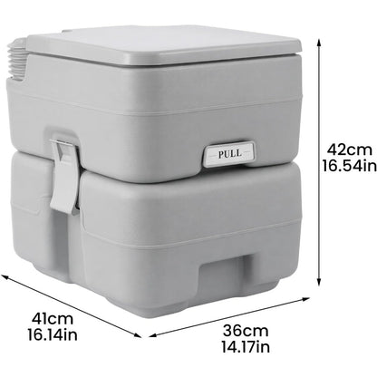 Portable Camping Toilet 20L, Lightweight Outdoor Travel Toilet with Removable Waste Tank, Flushable Portable Potty for Camping, Campervan, Caravan, Boat & RV