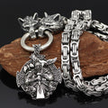 Viking Wolf Head King Chain Pendant Necklace - product view 1