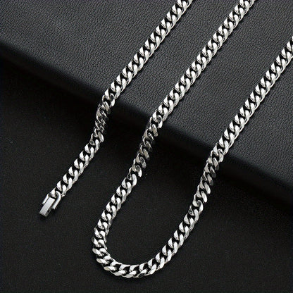 1pc Width 8MM 316L 316 316 Stainless Steel Golden Plated Black Cuban Chain Necklace for Men Fashion Hip Hop Party Additions Boyfriend Gift
