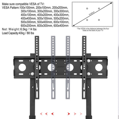 Extra Large Floor TV Stand, TV Mount Adjustable Height Free Standing for 32”-65” LED LCD Home Office