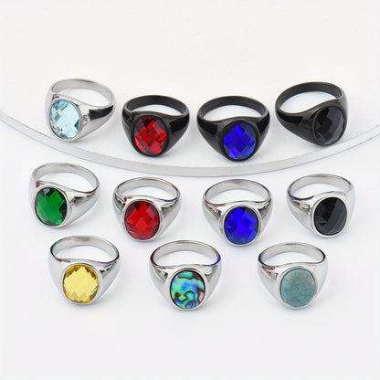 Natural lapis lazuli tiger's eye Minimalism Men's 316LStainless 316L Stainless Steel ring, Fashion Men's 316LStainless 316L Stainless Steel Rings Party Trend Jewelry, Valentine's Day Gift, Father's Day gift, Halloween