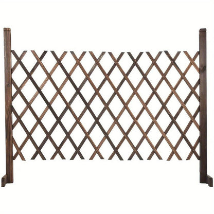 Expanding Fence Expands to 146Cm Solid Wood Movable Fence Foldable Garden Screen Freestanding Trellis Fence Pet Safety Fence for Patio Lawn Decoration