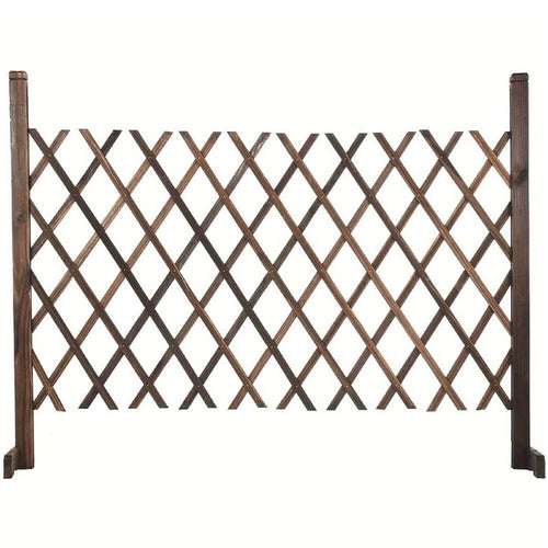 Expanding Fence Expands to 146Cm Solid Wood Movable Fence Foldable Garden Screen Freestanding Trellis Fence Pet Safety Fence for Patio Lawn Decoration
