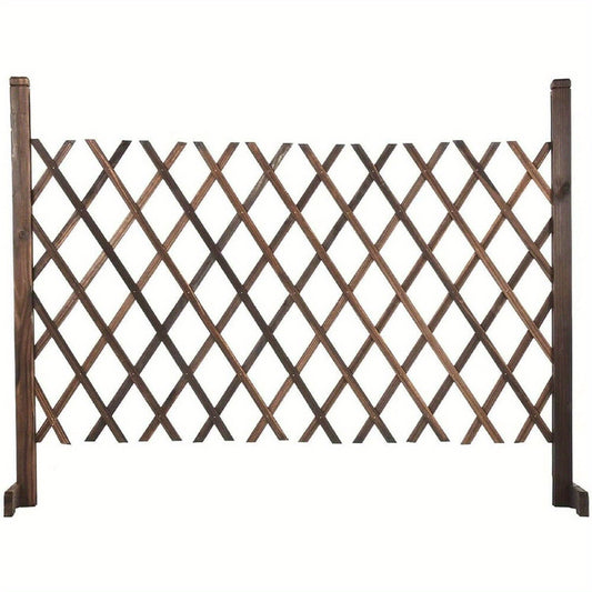 Expanding Fence Expands to 146Cm Solid Wood Movable Fence Foldable Garden Screen Freestanding Trellis Fence Pet Safety Fence for Patio Lawn Decoration