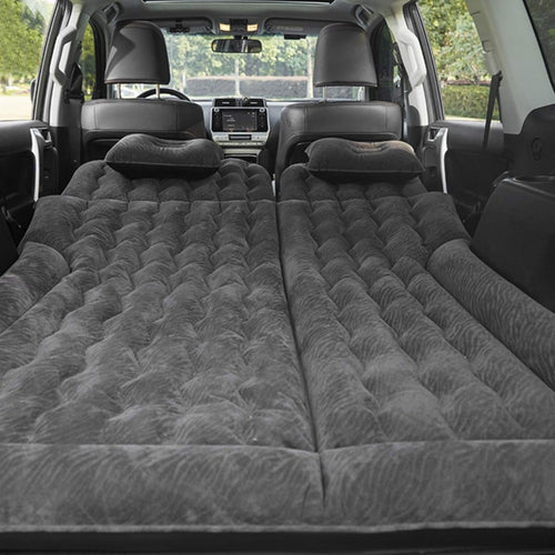 Travel Mattress, Inflatable  Mattress with Pump Premium Flocking Soft Sleeping Rest Cushion for SUV, Home, Camping, for Self Driving Tours (Black)