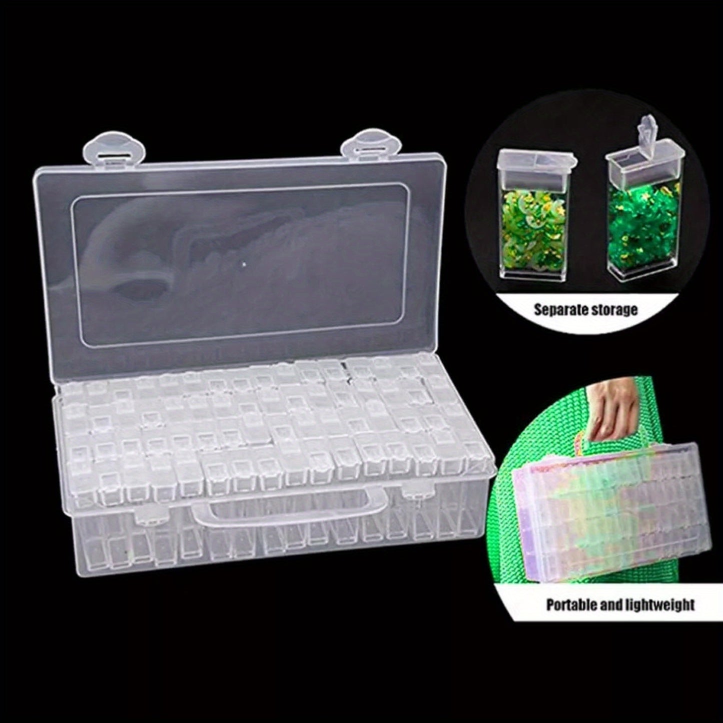 64 Pot Diamond Painting Storage Boxes Bead Organiser Tray Beads Embroidery Case