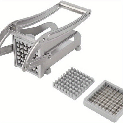 Potato Chipper Chip Chopper Cutter Slicer Maker & 2 Steel Edges French Fries