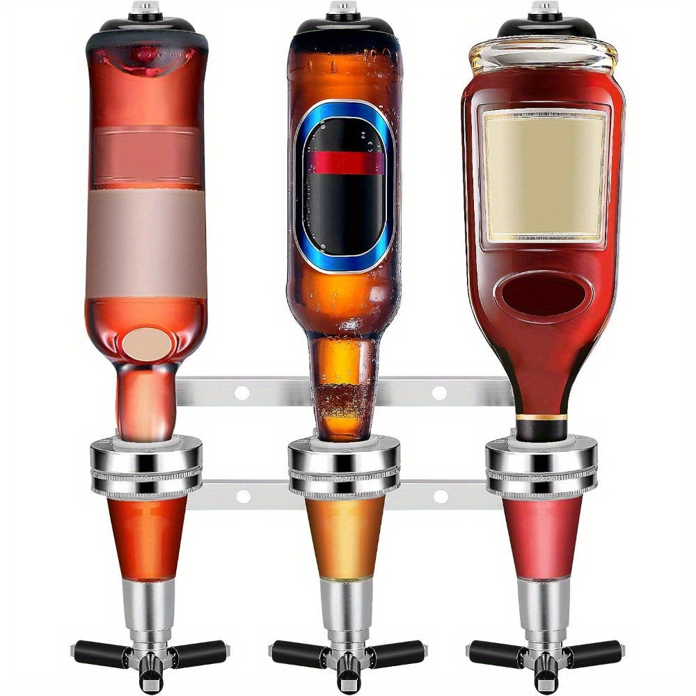 3 Bottle Optics for Home Bar 6 X 30Ml Wall Mounted Bar Butler Drinks Stand for Spirits Aluminum Alloy Optic Spirit Barware Set for Pub Kitchen Bar for home