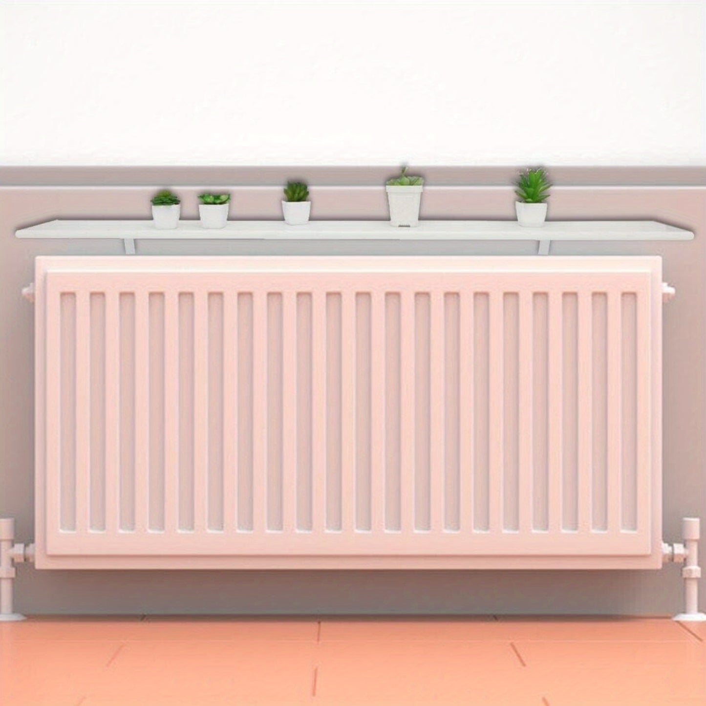 120Cm White Radiator Shelves, Including Easy Fit Brackets, Shelf Sizes