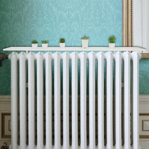 120Cm White Radiator Shelves, Including Easy Fit Brackets, Shelf Sizes