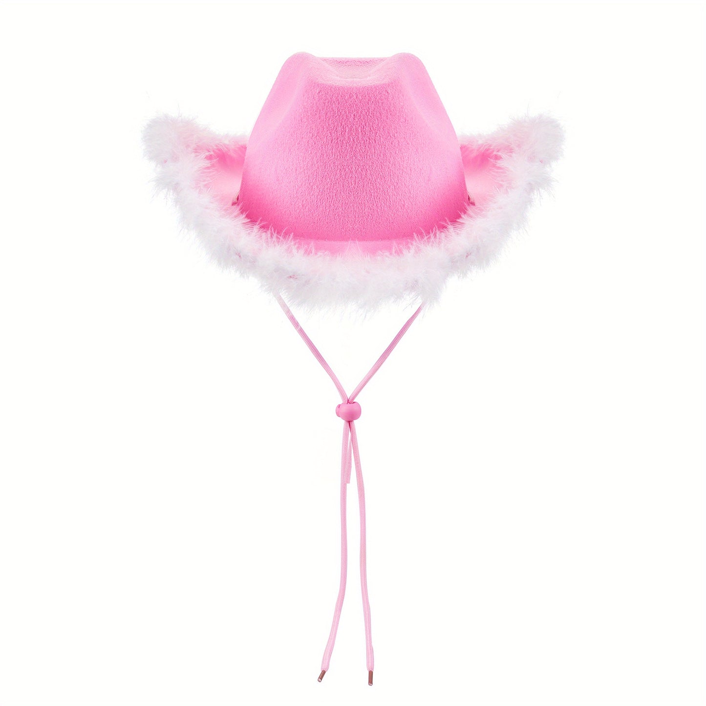 Women Cowgirl Hat with Feathers, Cowgirl Additions, Cowboy Hat with Feathers Adjustable Draw String for Party