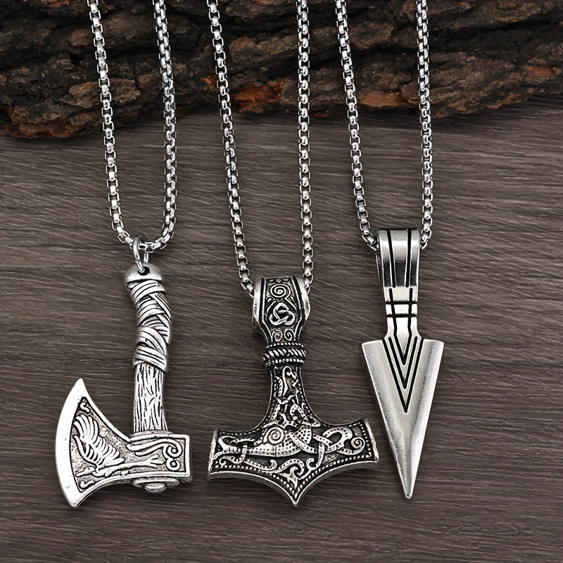 Viking Pendant Necklace Set - Three Pieces