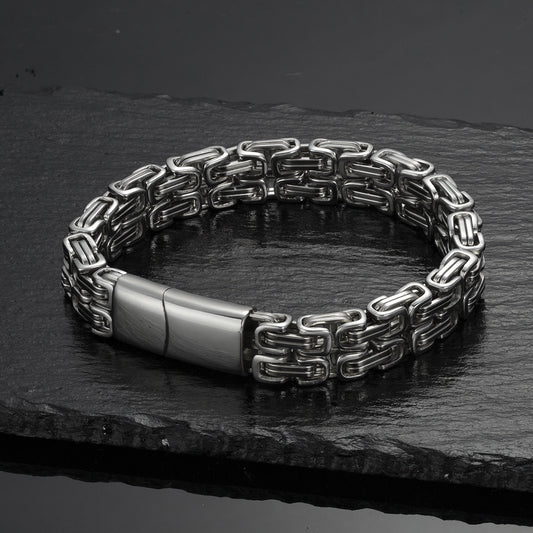Width 10mm 316L Stainless Steel Emperor Chain Bracelet Fashion Hip Hop Men's Bracelet & Bangles Party Accessories