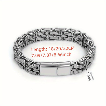 Width 10mm 316L Stainless Steel Emperor Chain Bracelet Fashion Hip Hop Men's Bracelet & Bangles Party Accessories