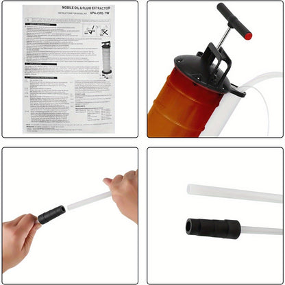 7L Manual Vacuum Oil Fluid Extractor Pump Petrol Fuel Transfer for Cars Motorbikes Marine Engines