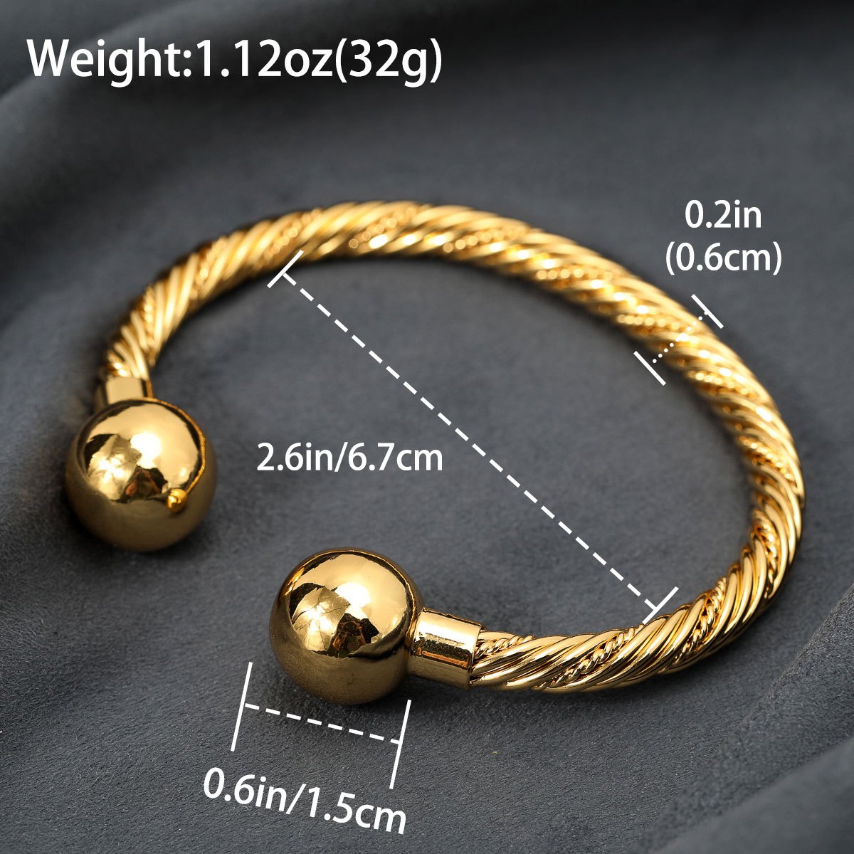 1pc Exquisite and Stylish Twisted Open Copper Bangle Bangle Bangle Bracelet for Men and Women, Jewelry for Daily Wear and Parties