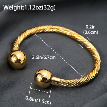 1pc Exquisite and Stylish Twisted Open Copper Bangle Bangle Bangle Bracelet for Men and Women, Jewelry for Daily Wear and Parties