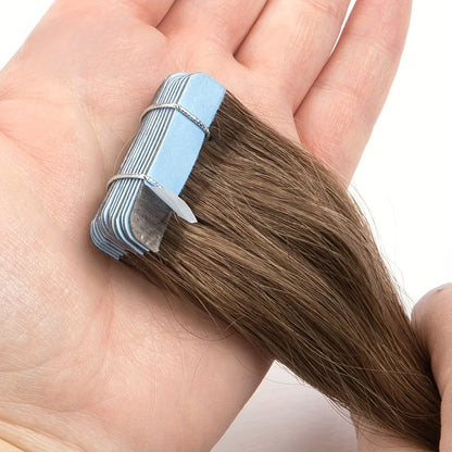 Film Hair 16-26, 250% 50g/20pcs Brazilian Tape-In Human Hair Extensions. Flawless Craftsmanship, Effortless to Wash, Maintains Shape and Texture. Perfect for Various Individuals and Occasions: Halloween, Thanksgiving, Christmas, Valentine's Day Gifts