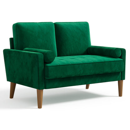 Small Modern Velvet Sofa Loveseat Tufted Couch Futon Settee Apartment Office