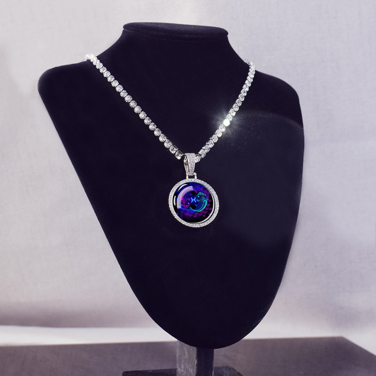 1pc 12 Constellations Zodiac Signs Necklaces Aries Scorpio Leo Virgo Pisces Capricorn Glass Dome Rhinestones Pendant Chains Necklace for Men and Women Astrology Fashion Jewelry Birthday Gift
