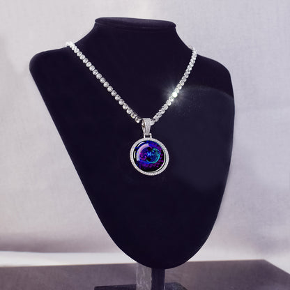 1pc 12 Constellations Zodiac Signs Necklaces Aries Scorpio Leo Virgo Pisces Capricorn Glass Dome Rhinestones Pendant Chains Necklace for Men and Women Astrology Fashion Jewelry Birthday Gift