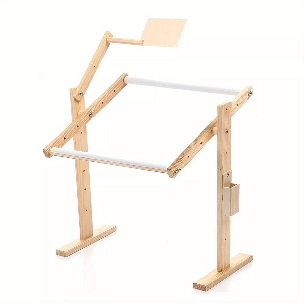 Cross Stitch Frame Tabletop Floor Stand Wooden Embroidery Tapestry Hoops Adjust