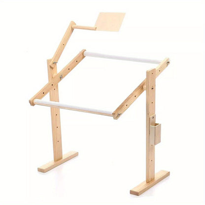 Floor Standing Cross Stitch Frame Wooden Embroidery Stand Adjustable Tabletop Tapestry Hoop for Needlework Needlepoint