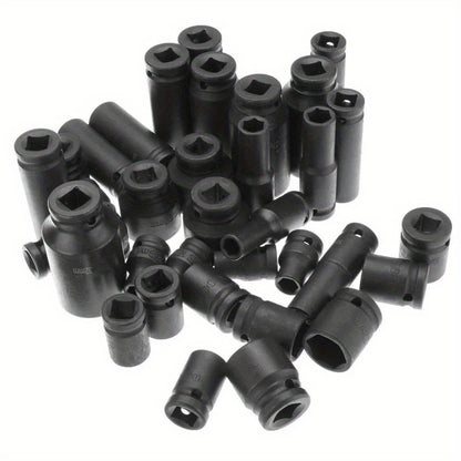 35pcs 1/ 2" Sq Metric Drive Deep Impact Socket Tool Set Garage Kit 8-32mm + Case