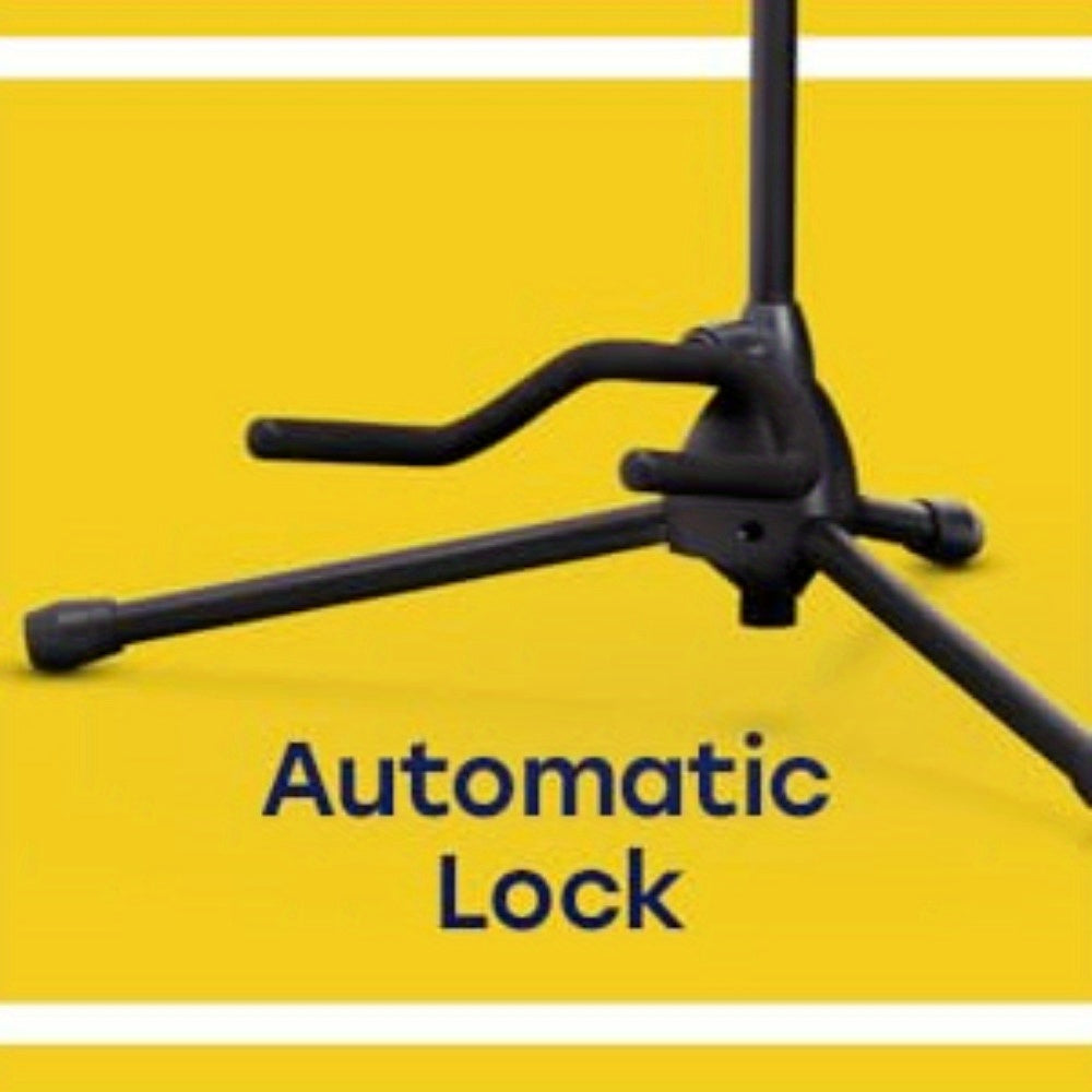 Hola! Music Guitar Stand - Height Adjustable, Collapsible with Padded Neck & Yoke - Pack of 1 Tripod