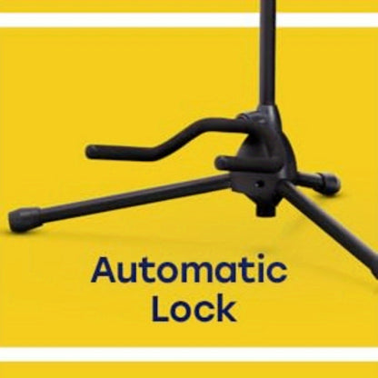 Hola! Music Guitar Stand - Height Adjustable, Collapsible with Padded Neck & Yoke - Pack of 1 Tripod