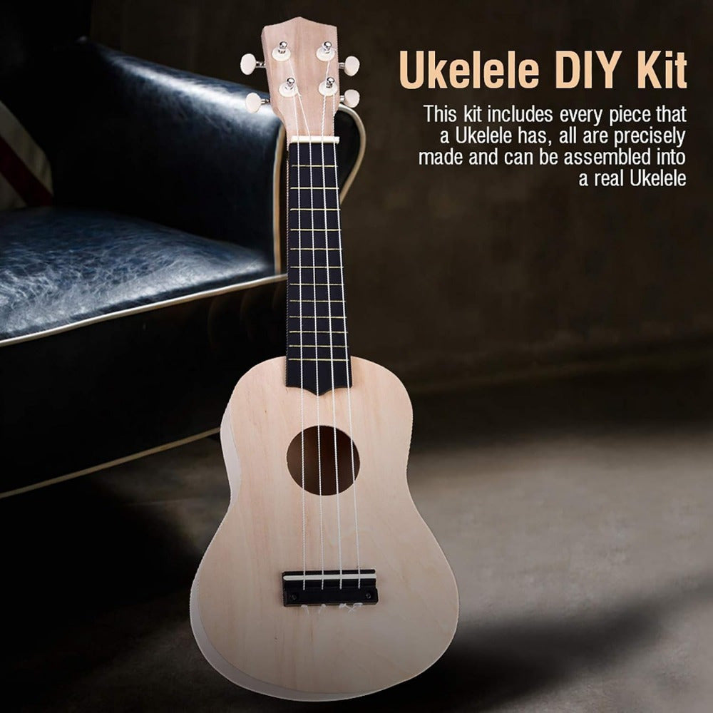 Create Your Own 4-String Ukulele with This Kit, Perfect for Teens And Adults. A Great Instrument for Beginners And a Wonderful Gift for Relaxation