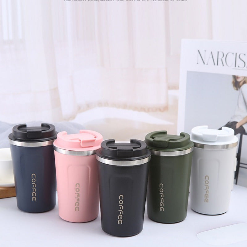 380/510ML Stainless Steel Coffee Mug | Leak-Proof, Travel Thermo Cup, Vacuum Flask, Insulated, Office Use, Reusable, Hand Wash Only
