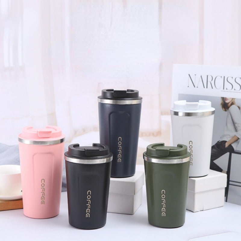 380/510ML Stainless Steel Coffee Mug | Leak-Proof, Travel Thermo Cup, Vacuum Flask, Insulated, Office Use, Reusable, Hand Wash Only
