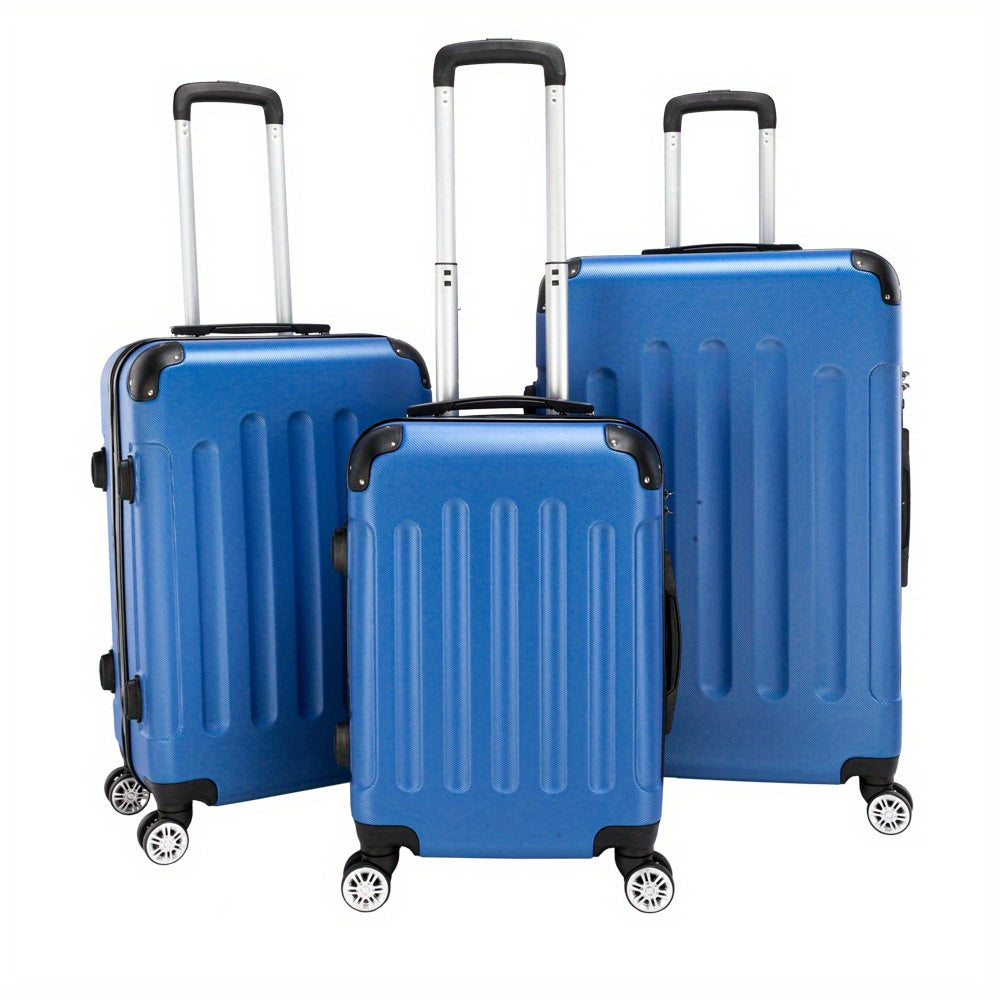 3pcs Suitcase Lightweight ABS Carry-on Hand Luggage 4 Spinner Wheels Trolley Case
