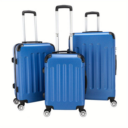 3pcs Suitcase Lightweight ABS Carry-on Hand Luggage 4 Spinner Wheels Trolley Case