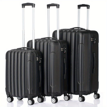 3pcs Suitcase Lightweight ABS Carry-on Hand Luggage 4 Spinner Wheels Trolley Case