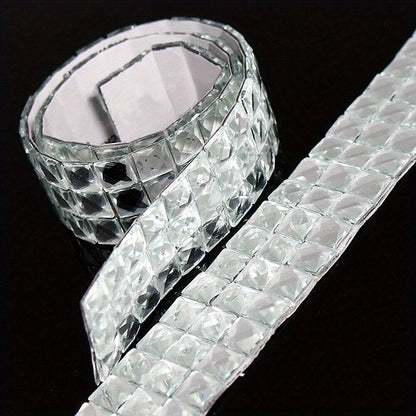 2M Glass Mirror Mosaic Wall Tiles Sticker Self-Adhesive Tile Home Decor Decal